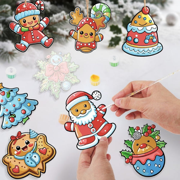 Paint by Numbers Christmas Ornaments - Santa's Cookie Parade Kit