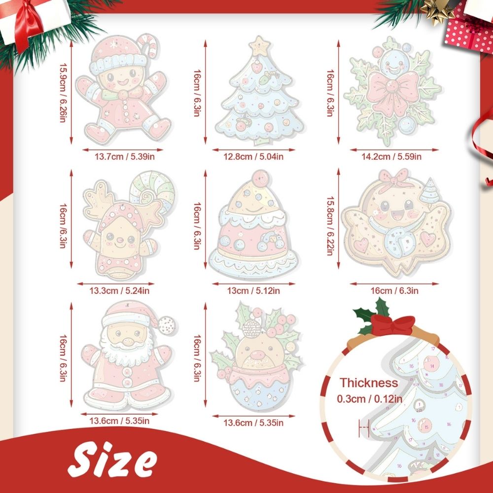 Paint by Numbers Christmas Ornaments - Santa's Cookie Parade Kit