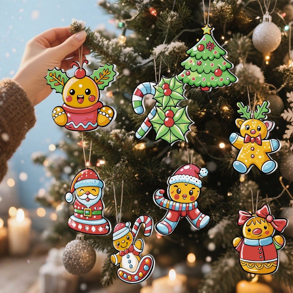 Paint by Numbers Christmas Ornaments - Holly Berry Wreath Kit