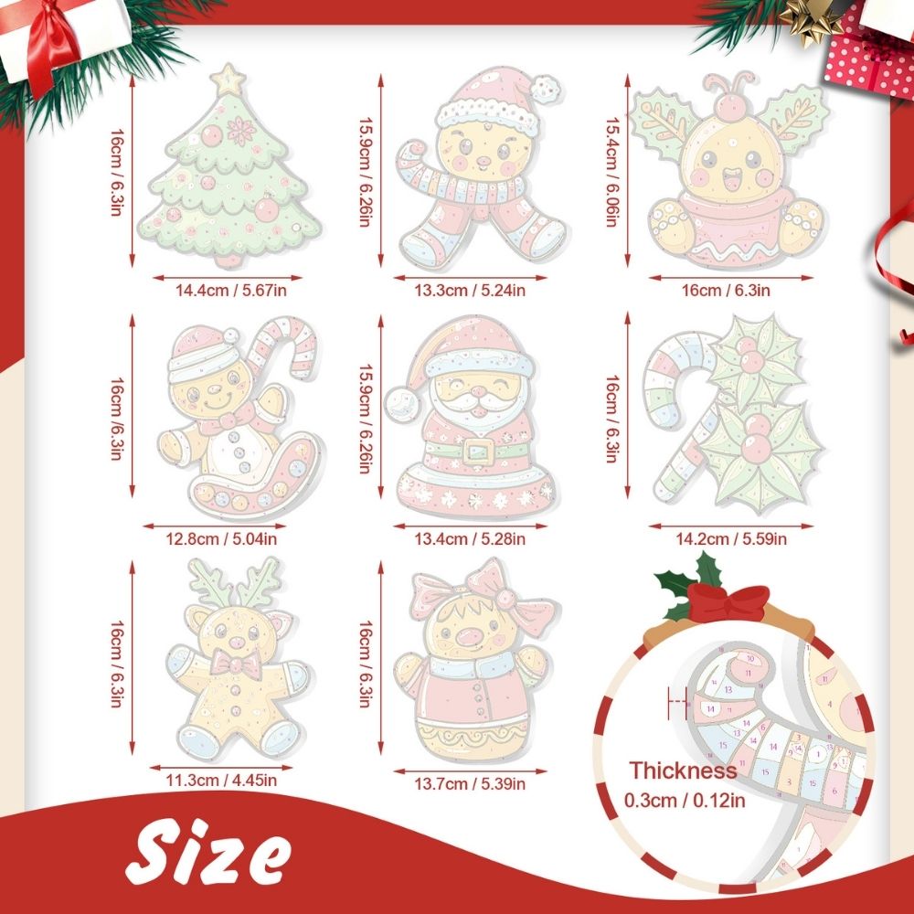 Paint by Numbers Christmas Ornaments - Holly Berry Wreath Kit