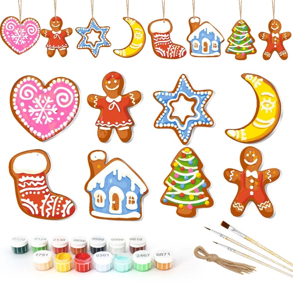 Paint by Numbers Christmas Ornaments - Jolly House & Hearth Kit