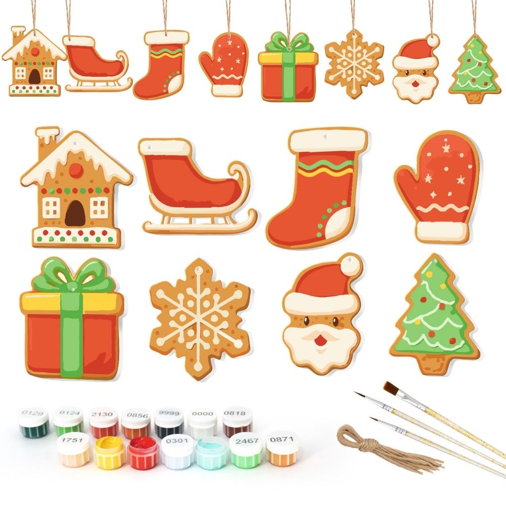 Paint by Numbers Christmas Ornaments - Joyful Icons Kit 1