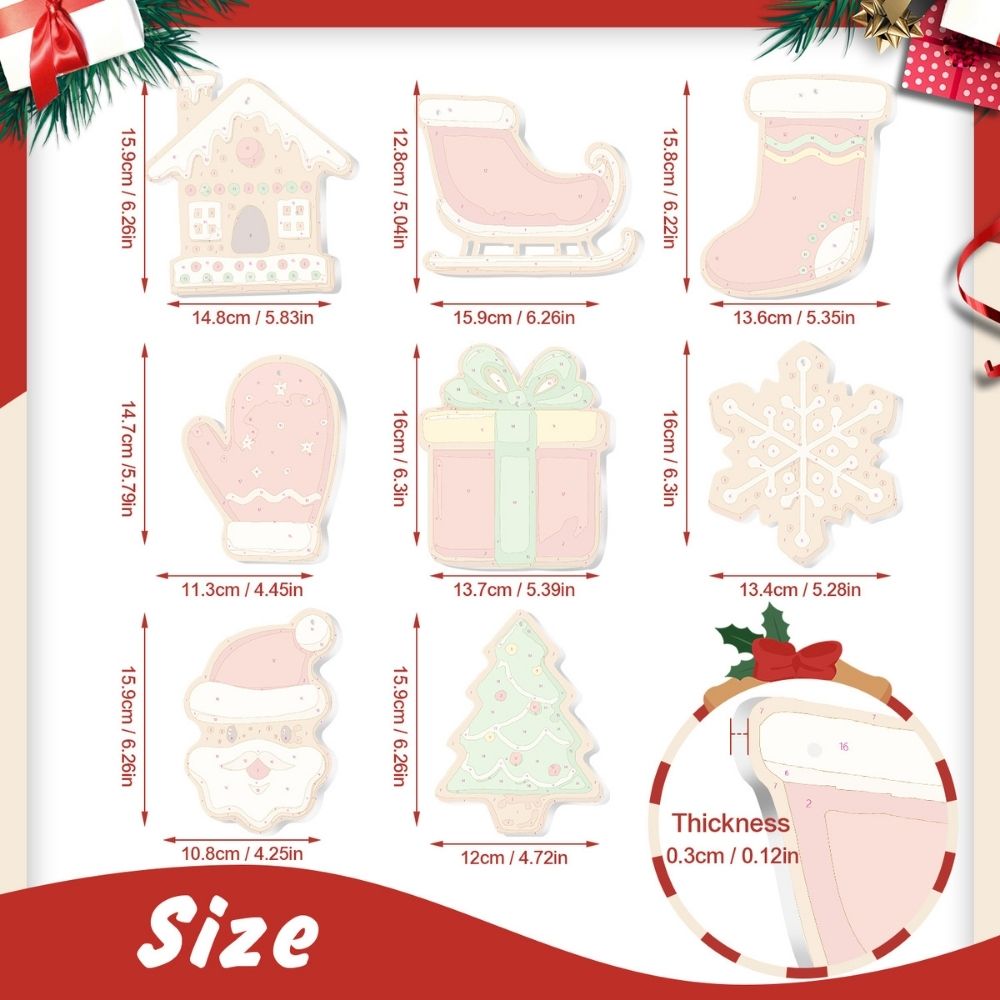 Paint by Numbers Christmas Ornaments - Joyful Icons Kit 1