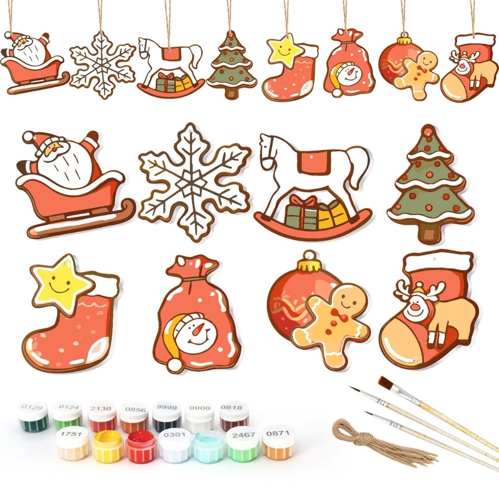 Paint by Numbers Christmas Ornaments - Joyful Icons Kit 2