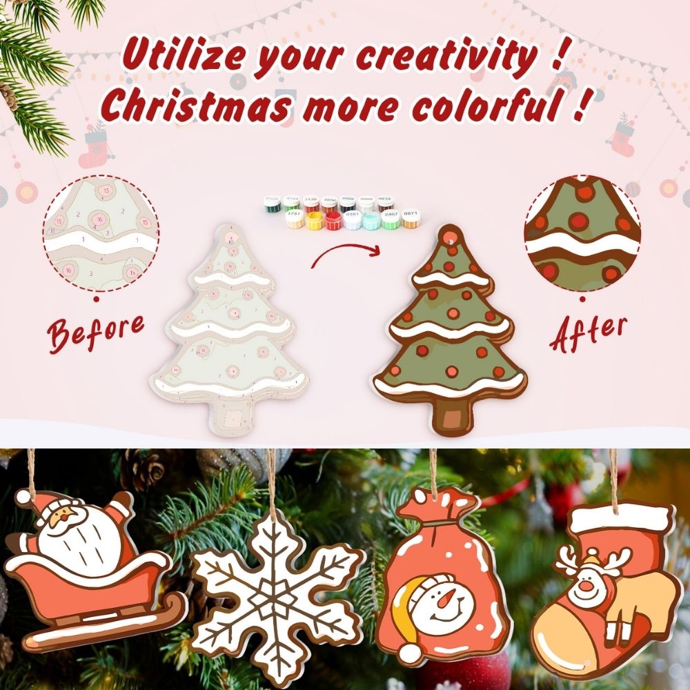 Paint by Numbers Christmas Ornaments - Joyful Icons Kit 2