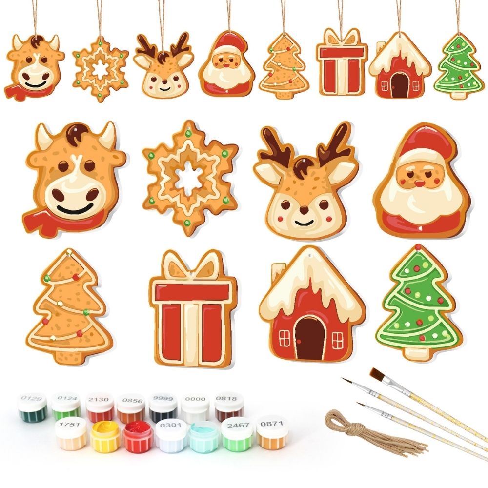 Paint by Numbers Christmas Ornaments - Joyful Icons Kit 3
