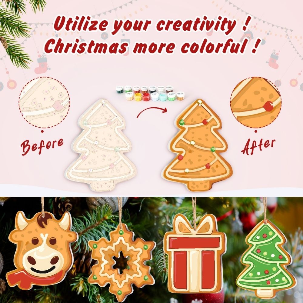 Paint by Numbers Christmas Ornaments - Joyful Icons Kit 3