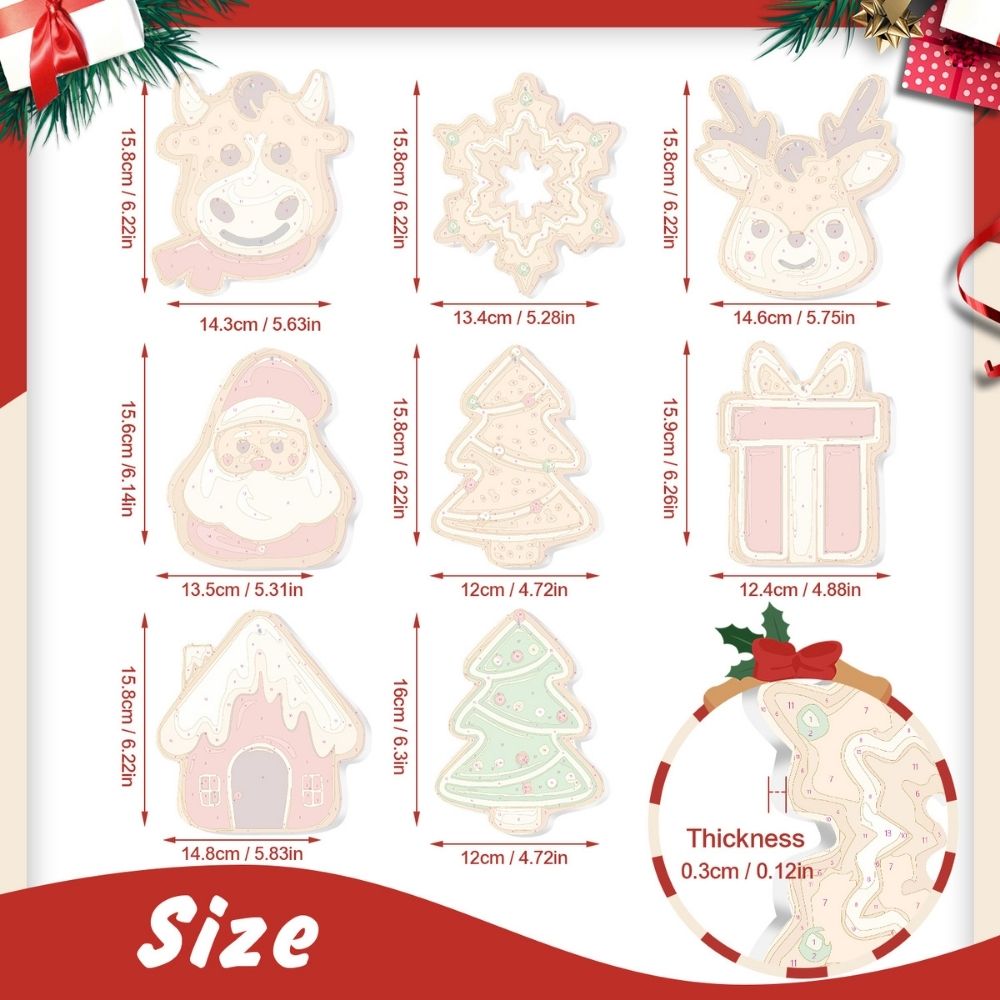 Paint by Numbers Christmas Ornaments - Joyful Icons Kit 3