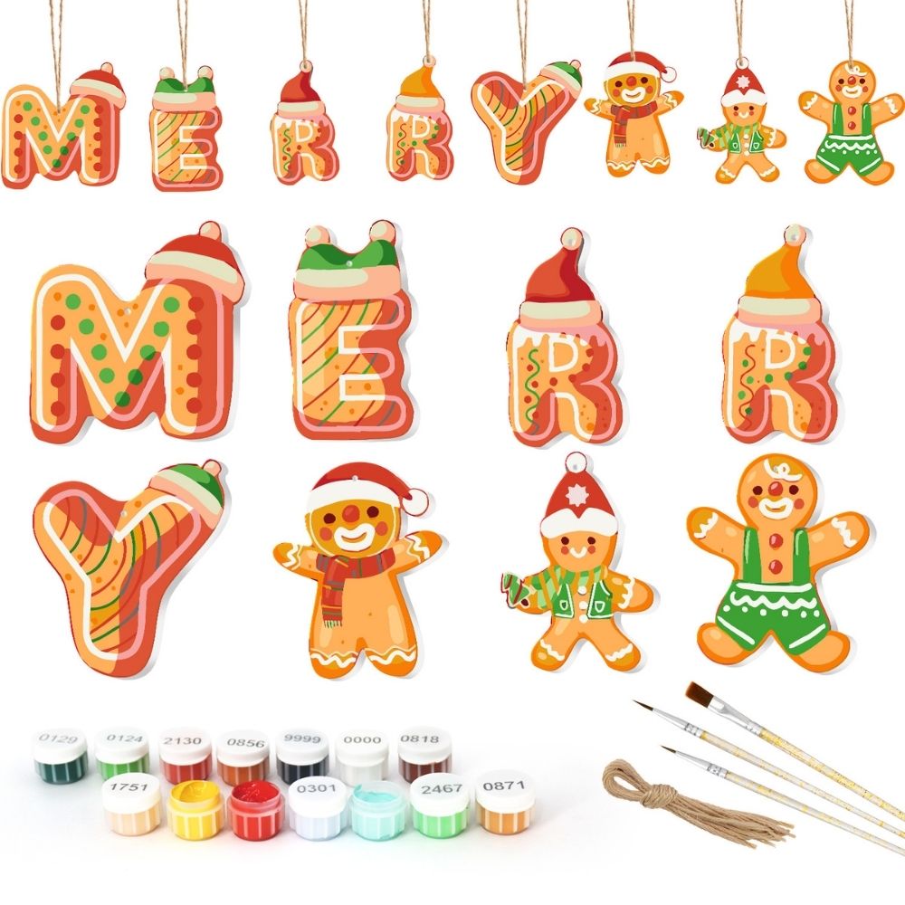 Paint by Numbers Christmas Ornaments - Gingerbread Dreams Kit