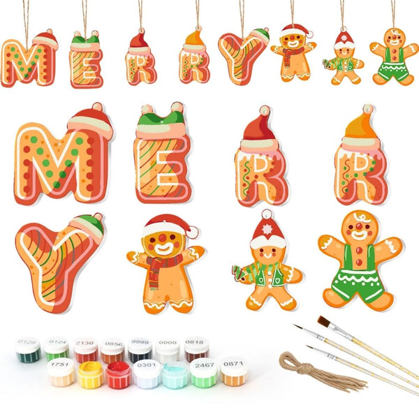 Paint by Numbers Christmas Ornaments - Gingerbread Dreams Kit