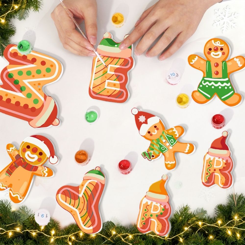 Paint by Numbers Christmas Ornaments - Gingerbread Dreams Kit