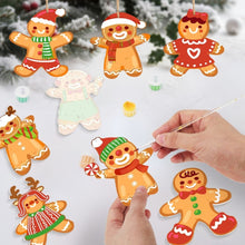 Load image into Gallery viewer, Paint by Numbers Christmas Ornaments - Gingerbread Friends Kit