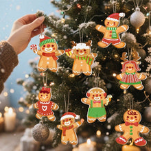 Load image into Gallery viewer, Paint by Numbers Christmas Ornaments - Gingerbread Friends Kit