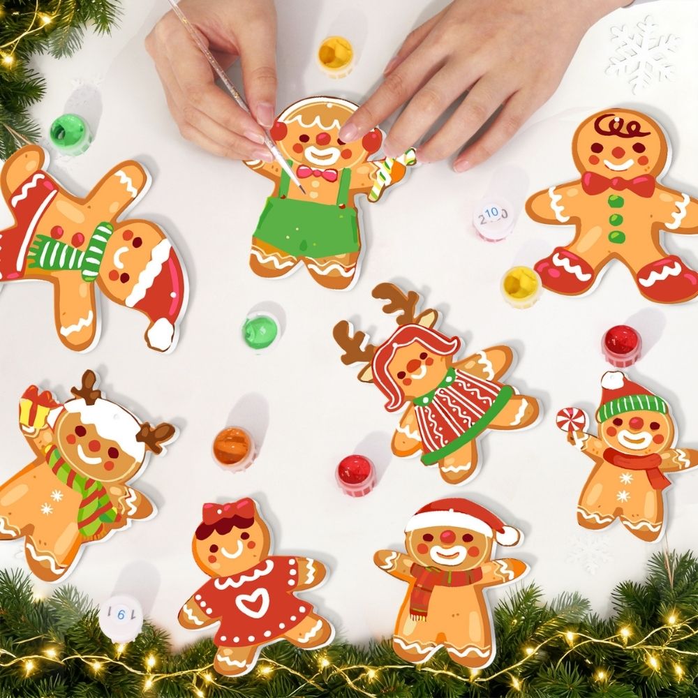 Paint by Numbers Christmas Ornaments - Gingerbread Friends Kit