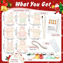 Load image into Gallery viewer, Paint by Numbers Christmas Ornaments - Gingerbread Friends Kit