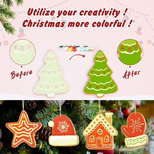 Paint by Numbers Christmas Ornaments - Christmas Village Kit