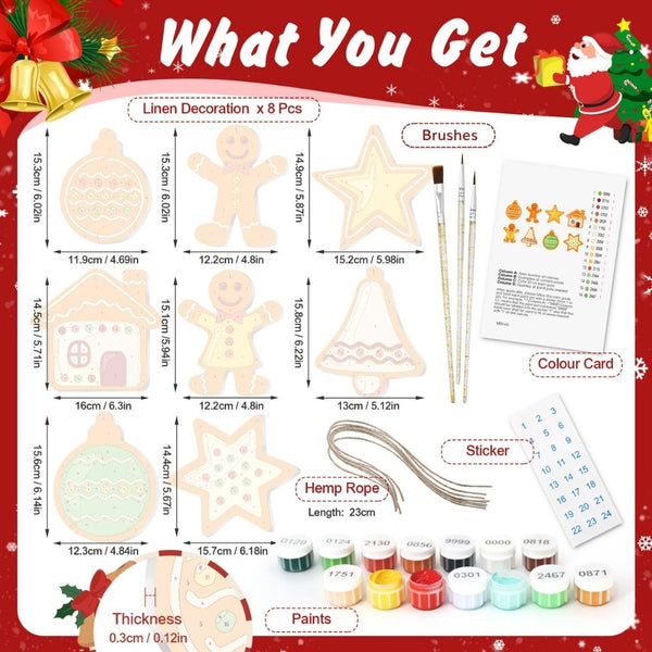Paint by Numbers Christmas Ornaments - Merry Little Icons Kit 3
