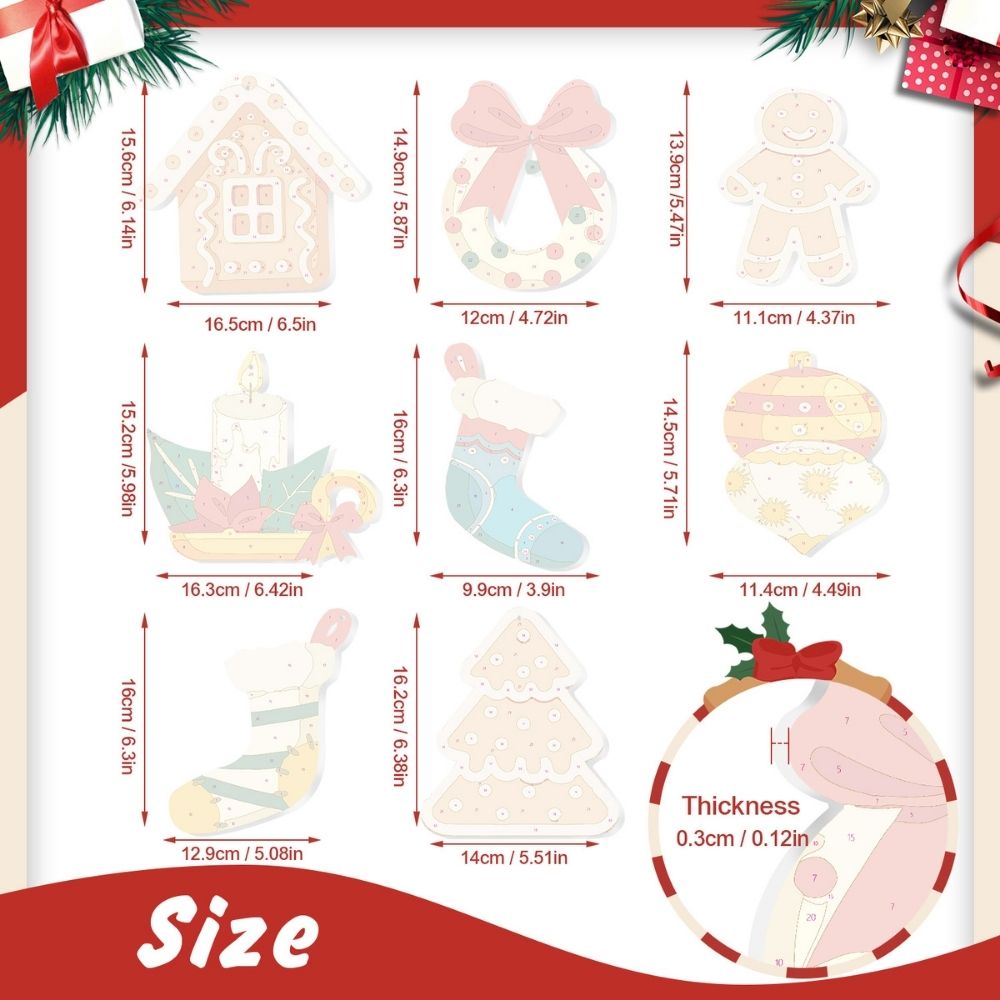 Paint by Numbers Christmas Ornaments - Cozy Fireplace Kit