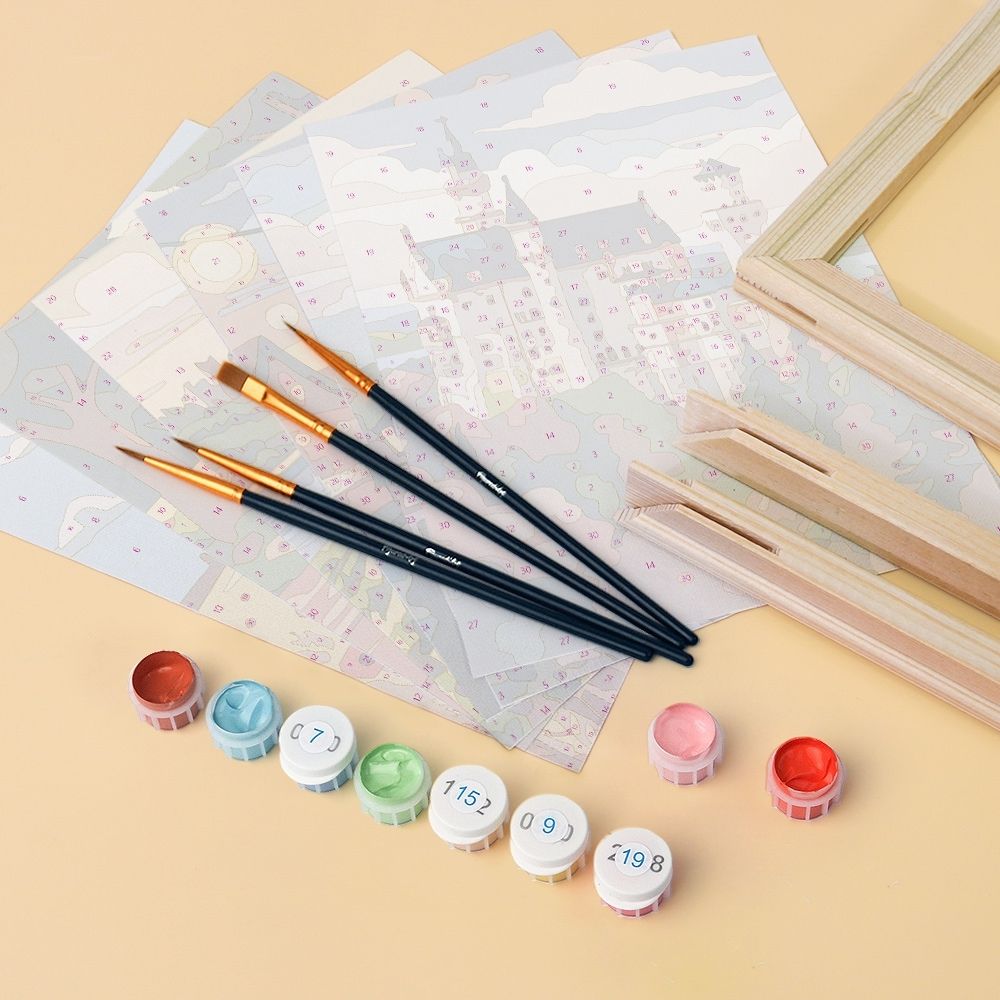 Mini Paint by numbers 6"x8" (6 pieces) - Hello Germany