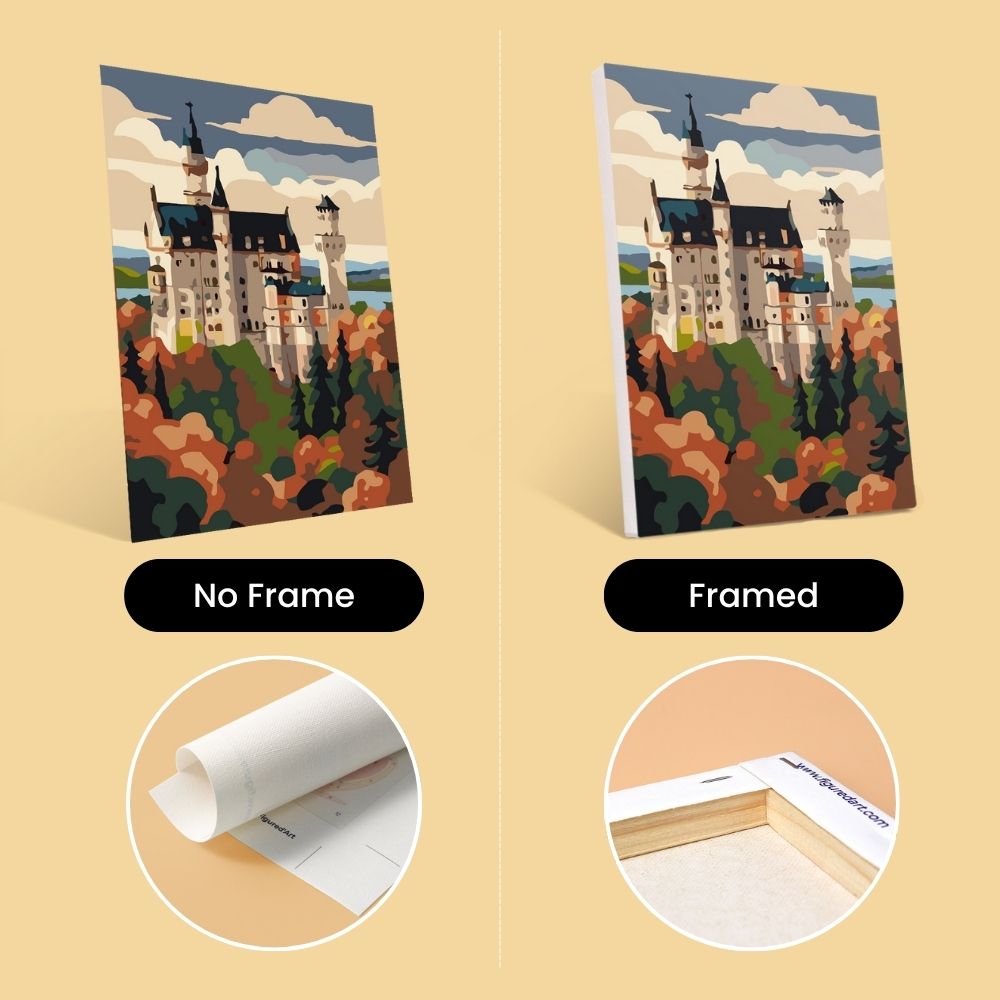 Mini Paint by numbers 6"x8" (6 pieces) - Hello Germany