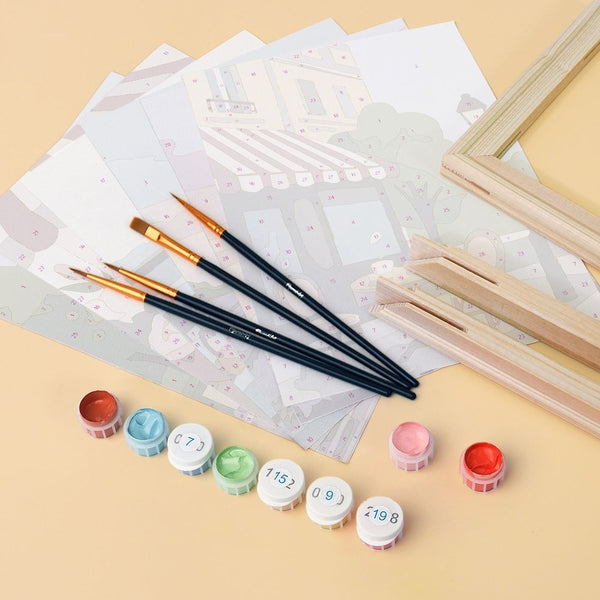 Mini Paint by numbers 6"x8" (6 pieces) - Romantic France