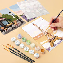 Load image into Gallery viewer, Mini Paint by numbers 6"x8" (6 pieces) - Romantic France