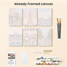 Load image into Gallery viewer, Mini Paint by numbers 6"x8" (6 pieces) - Romantic France