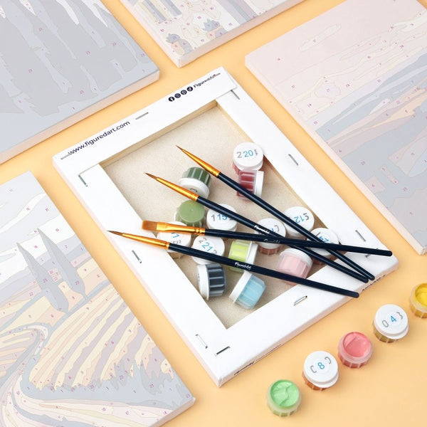 Mini Paint by numbers 6"x8" (6 pieces) - Classic Tuscany