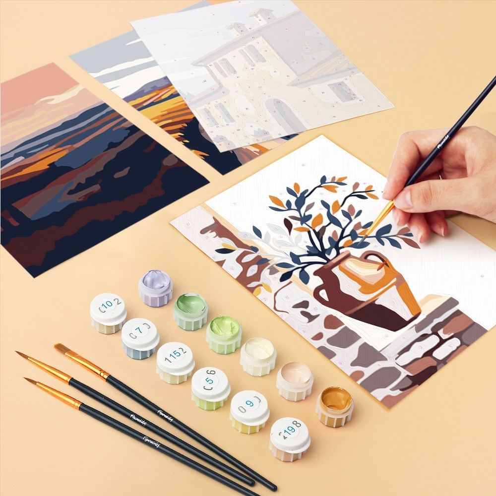 Mini Paint by numbers 6"x8" (6 pieces) - Classic Tuscany