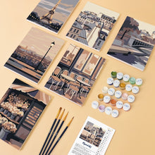 Load image into Gallery viewer, Mini Paint by numbers 6"x8" (6 pieces) - Paris Charm