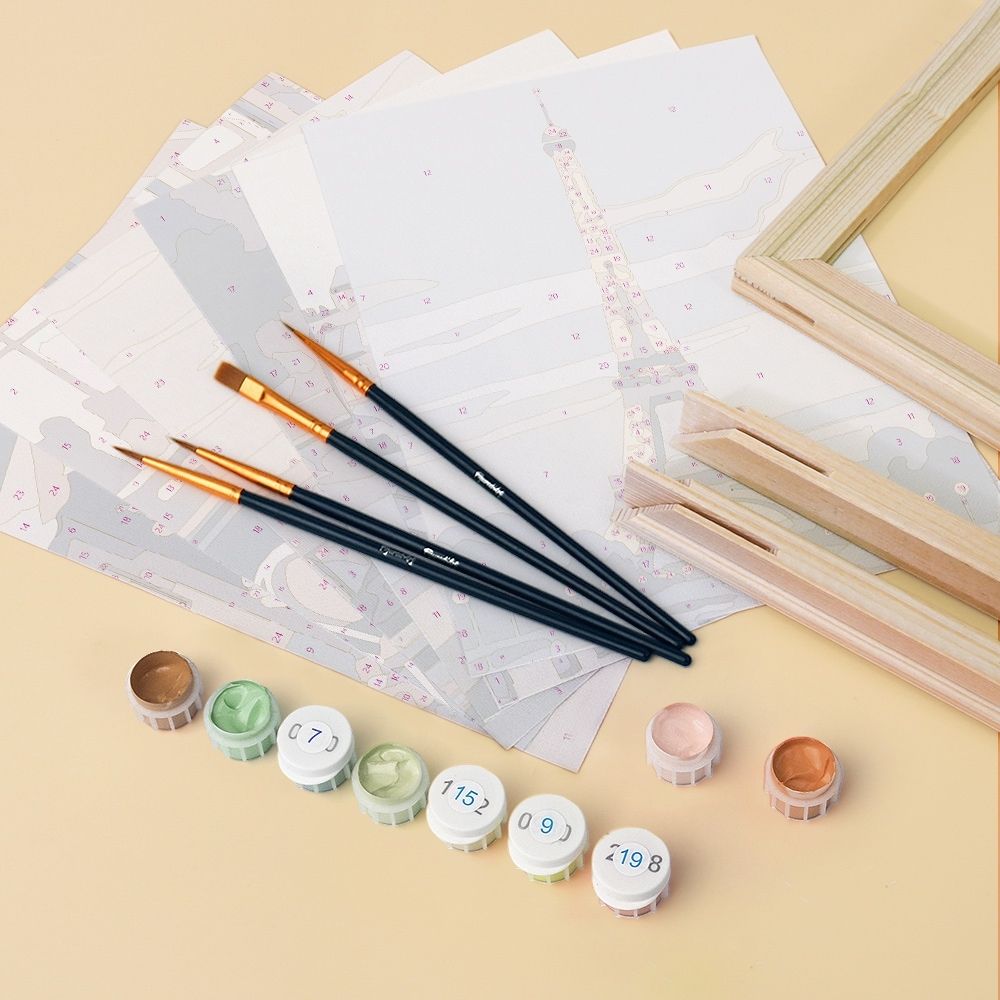 Mini Paint by numbers 6"x8" (6 pieces) - Paris Charm