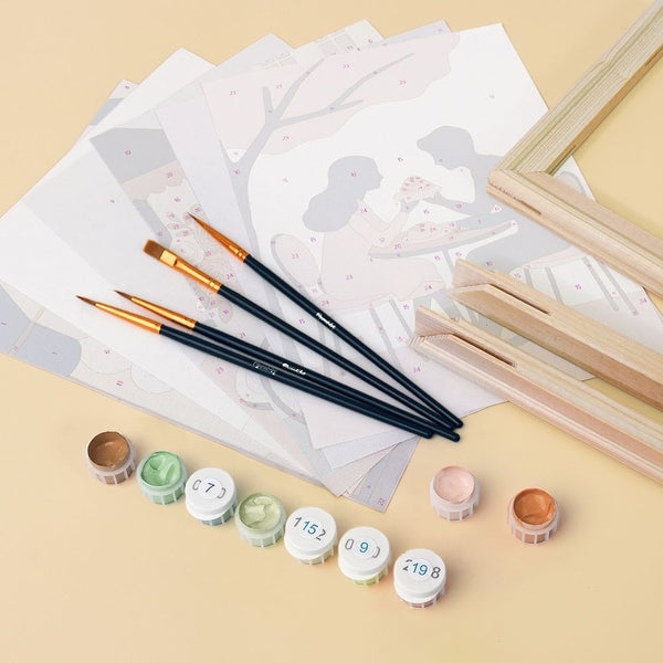 Mini Paint by numbers 6"x8" (6 pieces) - Café Romance