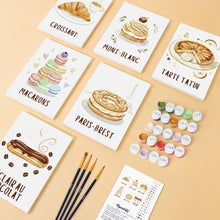 Load image into Gallery viewer, Mini Paint by numbers 6"x8" (6 pieces) - French Pastries
