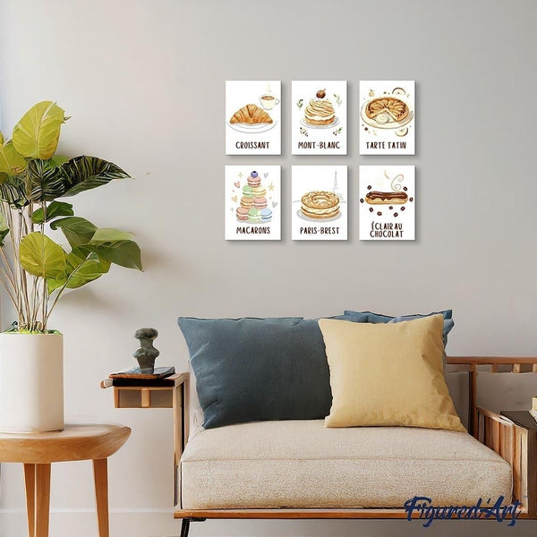 Mini Paint by numbers 6"x8" (6 pieces) - French Pastries