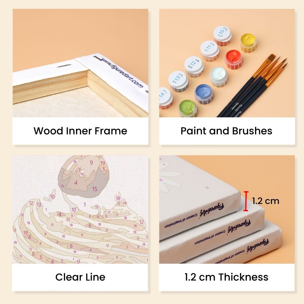 Mini Paint by numbers 6"x8" (6 pieces) - French Pastries