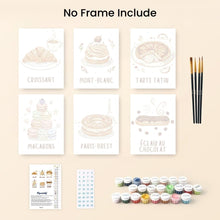 Load image into Gallery viewer, Mini Paint by numbers 6"x8" (6 pieces) - French Pastries
