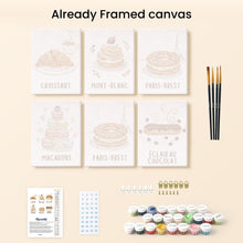 Load image into Gallery viewer, Mini Paint by numbers 6"x8" (6 pieces) - French Pastries