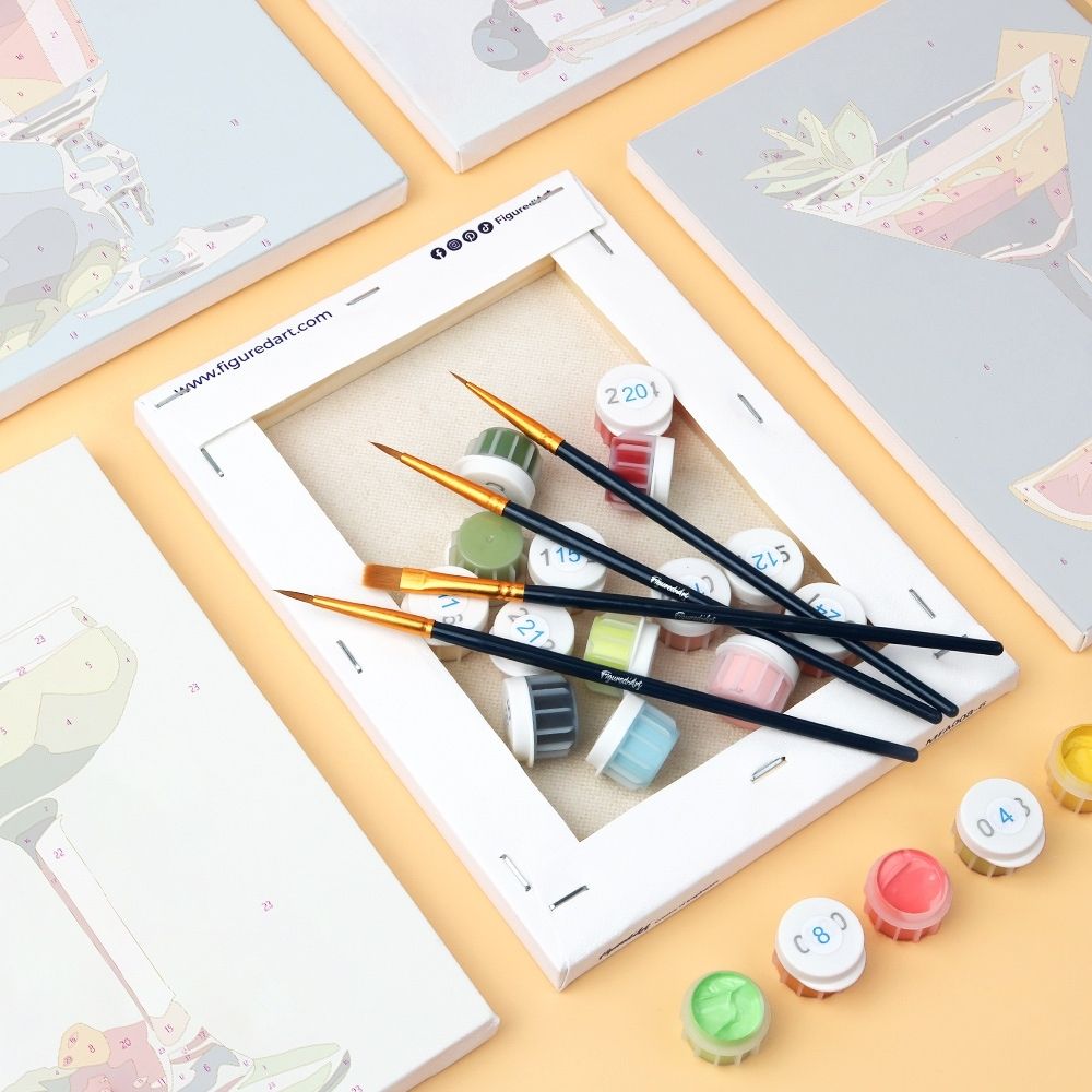 Mini Paint by numbers 6"x8" (6 pieces) - Vibrant Mixology