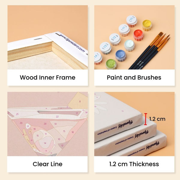 Mini Paint by numbers 6"x8" (6 pieces) - Vibrant Mixology