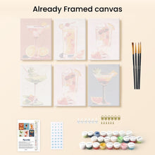 Load image into Gallery viewer, Mini Paint by numbers 6"x8" (6 pieces) - Vibrant Mixology