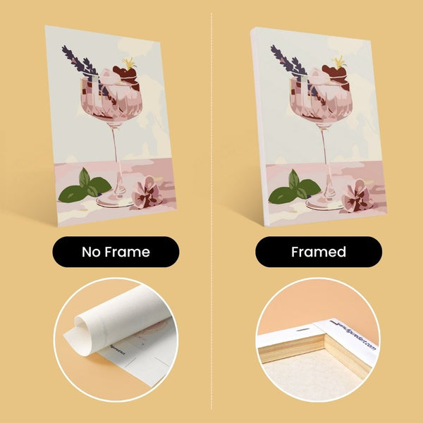 Mini Paint by numbers 6"x8" (6 pieces) - Botanical Drinks