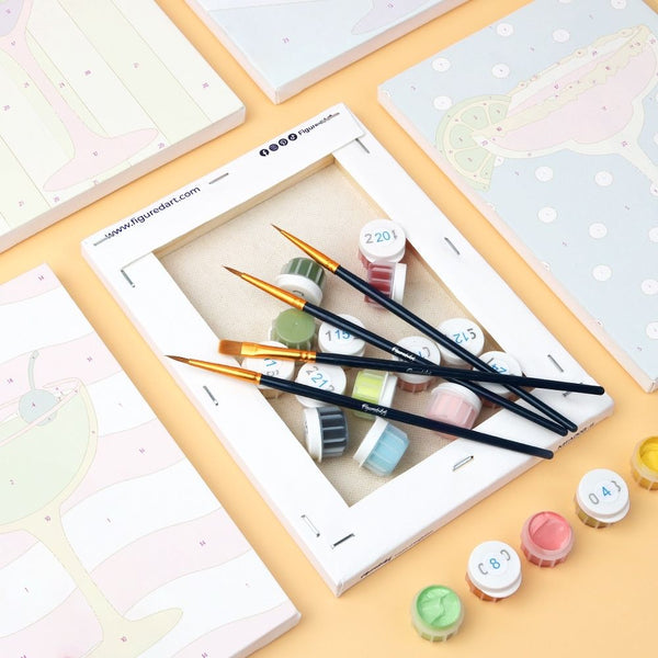 Mini Paint by numbers 6"x8" (6 pieces) - Pop Art Cocktails