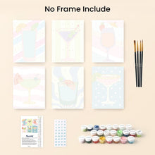 Load image into Gallery viewer, Mini Paint by numbers 6"x8" (6 pieces) - Pop Art Cocktails