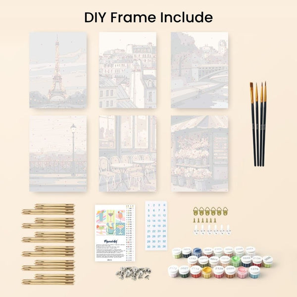 Mini Paint by numbers 6"x8" (6 pieces) - Pop Art Cocktails