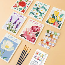 Load image into Gallery viewer, Mini Paint by numbers 6"x8" (6 pieces) - Flowers of Joy