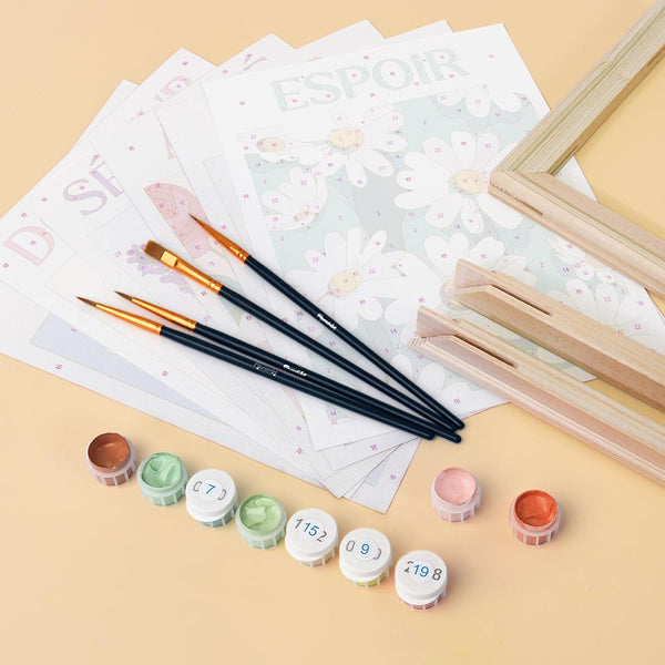 Mini Paint by numbers 6"x8" (6 pieces) - Flowers of Joy