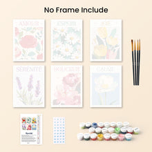 Load image into Gallery viewer, Mini Paint by numbers 6"x8" (6 pieces) - Flowers of Joy