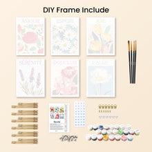 Load image into Gallery viewer, Mini Paint by numbers 6"x8" (6 pieces) - Flowers of Joy