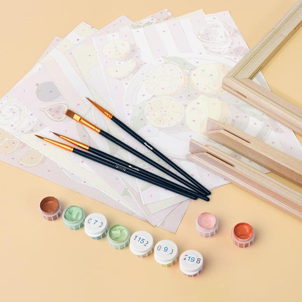 Mini Paint by numbers 6"x8" (6 pieces) - Summer Treats