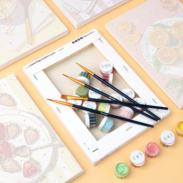 Mini Paint by numbers 6"x8" (6 pieces) - Summer Treats